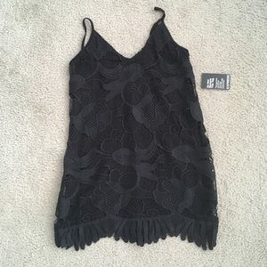 Express black lace mini dress small NWT